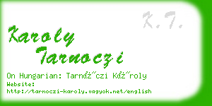 karoly tarnoczi business card